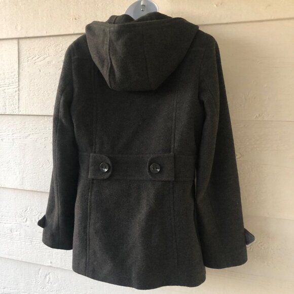 Kenneth Cole Reaction Size 8 Double Breasted Fitted Wool Blend Gray Jacket Coat - Picture 14 of 15